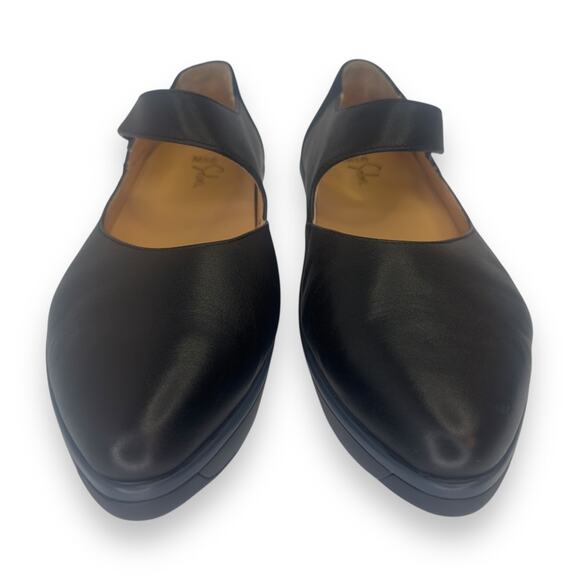 Soleni Women's Marie Flat Mary Jane US 9.5 W Black Leather Orthopedic Cork Wedge - Picture 9 of 10